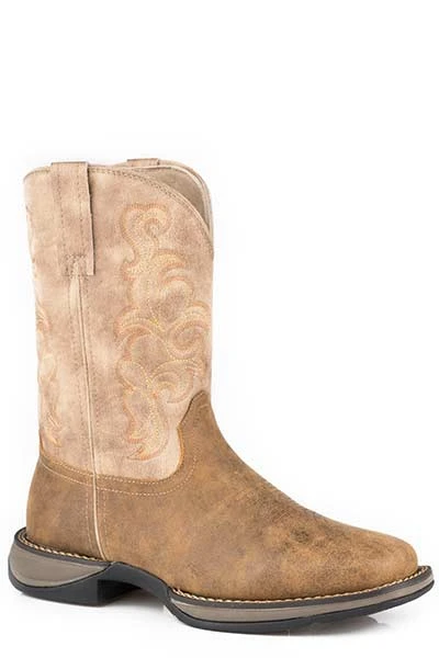 'Roper' Men's 11" Wilder II Western Square Toe Roper - Tan 3 'Roper' Men's 11" Wilder II Western Square Toe Roper - Tan