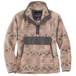 'Carhartt' Women's Fleece 1/4 Relaxed Fit Fleece Jacket - Taupe Aztec