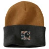 'Carhartt' Men's Knit Camo Patch Beanie - Carhartt Brown