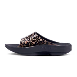 'OOFOS' Women's OOahh Slide Limited Edition - Black / Leopard -Sports Sale Store 1103BLKLEOPRD 4 1024x1024@2x