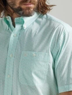 Wrangler 'George Strait' Men's Print Relaxed Fit Button Down - Mint Paisley 7 Wrangler 'George Strait' Men's Print Relaxed Fit Button Down - Mint Paisley -Sports Sale Store 112324895 ALT2 1024x1024@2x