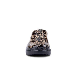 'OOFOS' Women's OOcloog Luxe Pixel Clog - Black / Black Leopard -Sports Sale Store 1203BLKLEOPRD shot3 1024x1024@2x