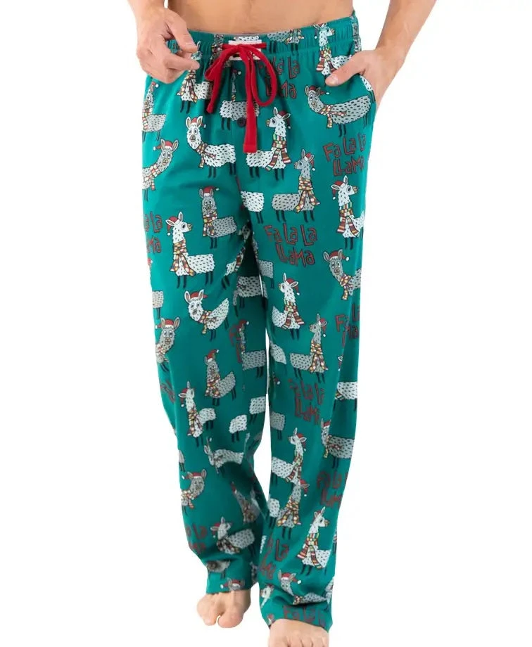 'Lazy One' Men's Fa La Llama PJ Pant - Teal 3 'Lazy One' Men's Fa La Llama PJ Pant - Teal