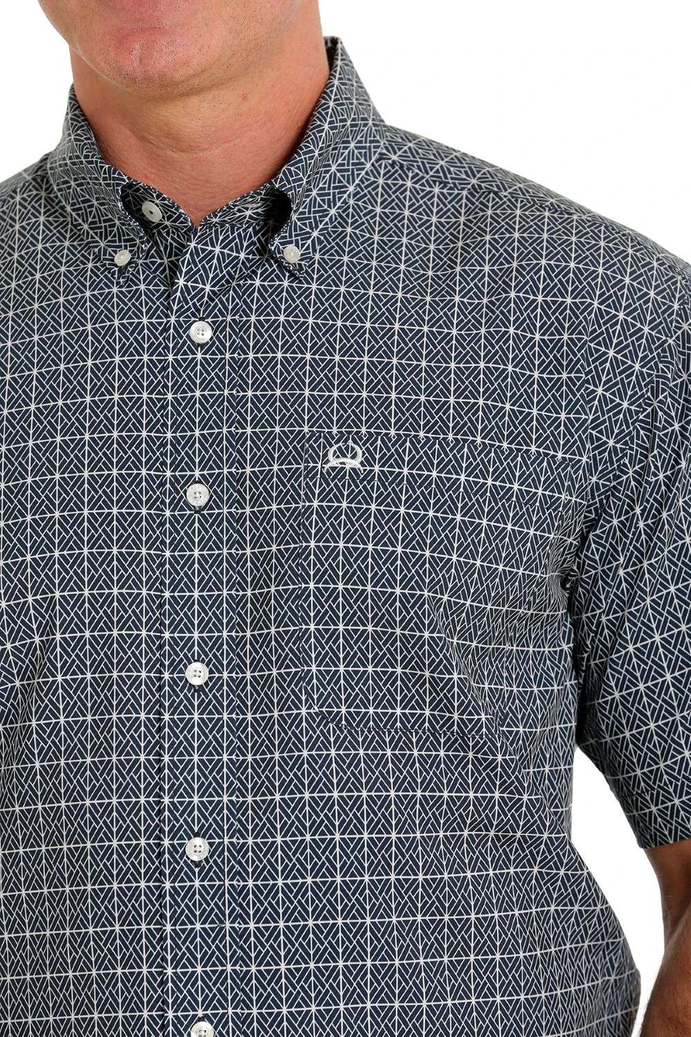 'Cinch' Men's ArenaFlex Print Classic Fit Button Down - Navy 4 'Cinch' Men's ArenaFlex Print Classic Fit Button Down - Navy - Image 2