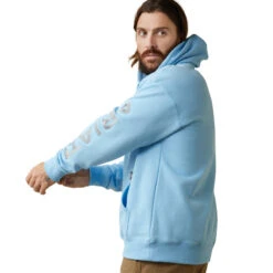 'Ariat' Men's Rebar Graphic Hoodie - Dutch Canal Heather / Alloy -Sports Sale Store S23 MNS WORK 10043589 detail03 1024x1024@2x