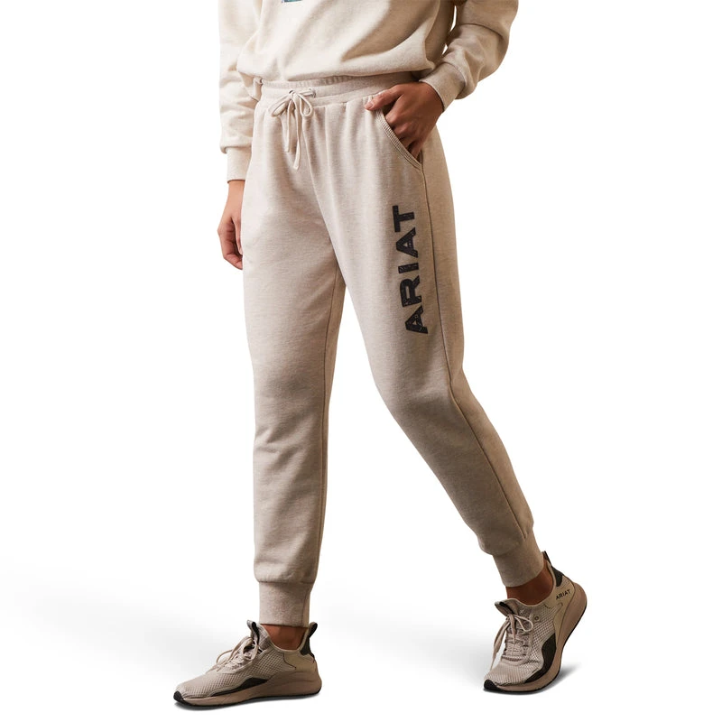 'Ariat' Women R.E.A.L. Jogger Pant - Oatmeal Heather 3 'Ariat' Women R.E.A.L. Jogger Pant - Oatmeal Heather